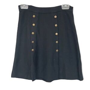 Lili Sidonio Molly Bracken Black Knit Button Front Mini Skirt Small Medium